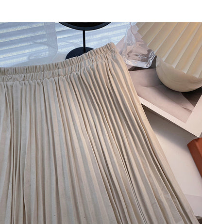 Retro port style leisure A-shaped high waist mid length skirt  5733