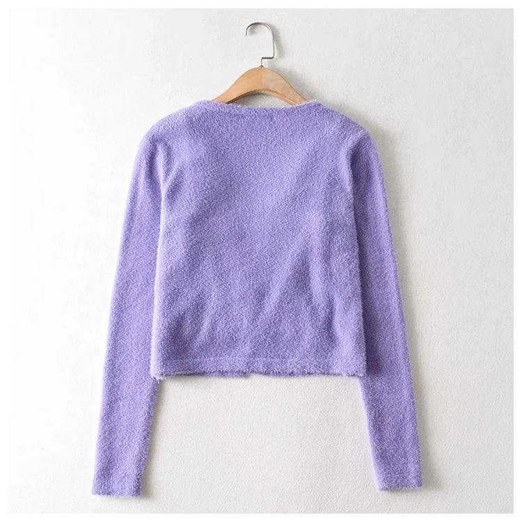 Aging sweet simple button solid color sweater cardigan  7210