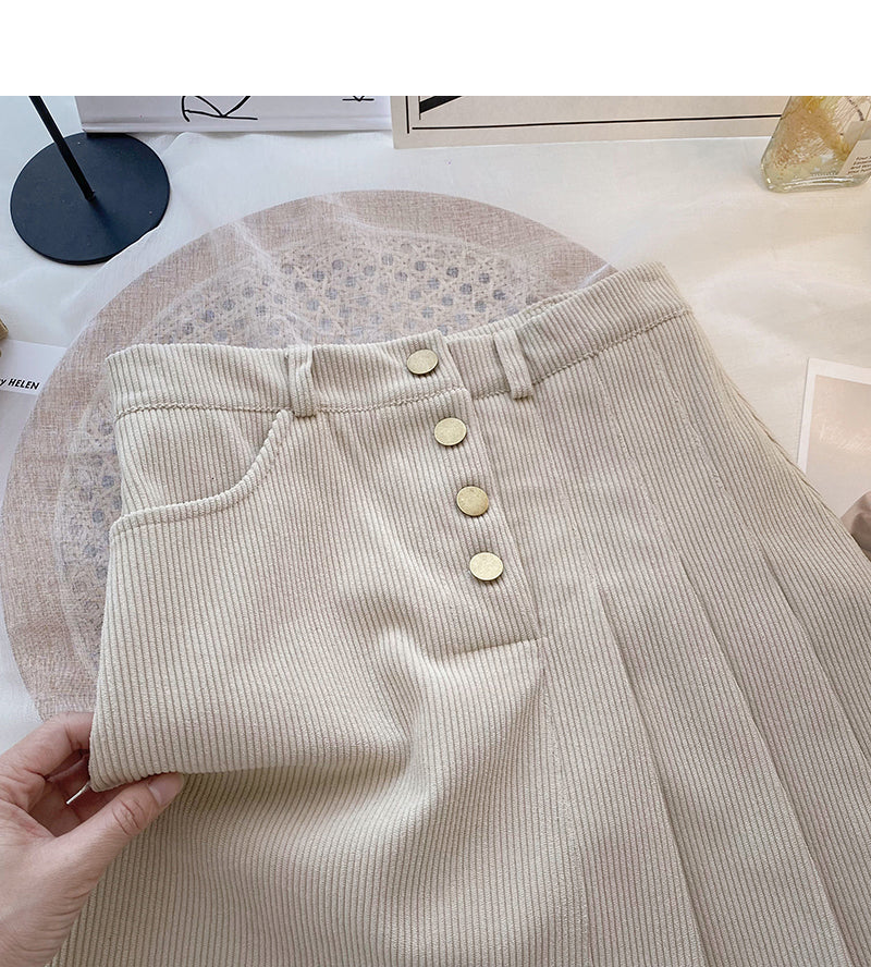 Slim design high waist A-line skirt  5653