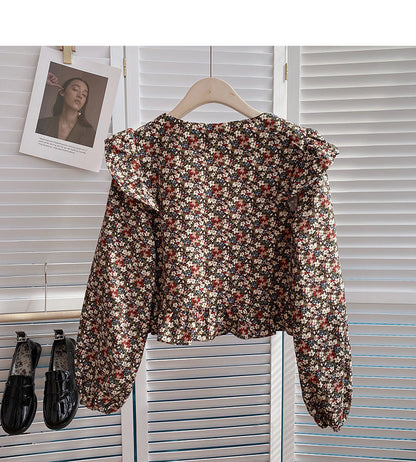 New Korean slim short temperament top  6414