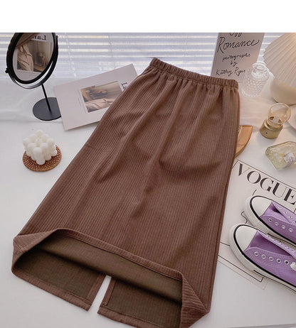 A-line mid length skirt with high waist and A-line  5720