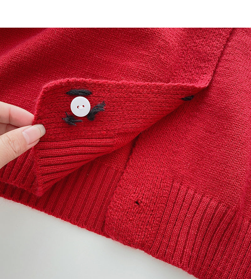 Vintage single breasted square neck sweater  6209