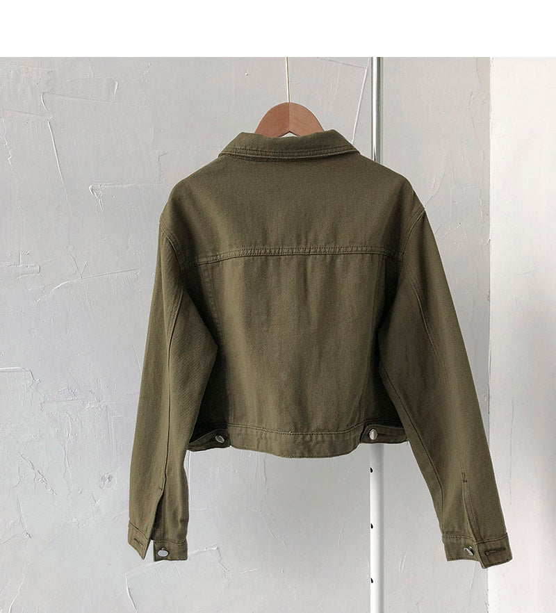 Hong Kong style, ancient and versatile student long sleeved short coat  6213