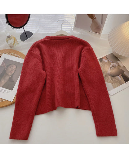 Korean small pocket chain design personalized fashionable V-neck top  6154