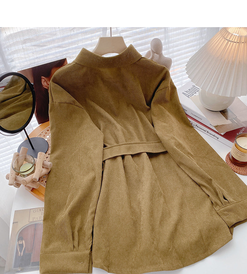 Korean style waistband lace up long sleeve top  6340