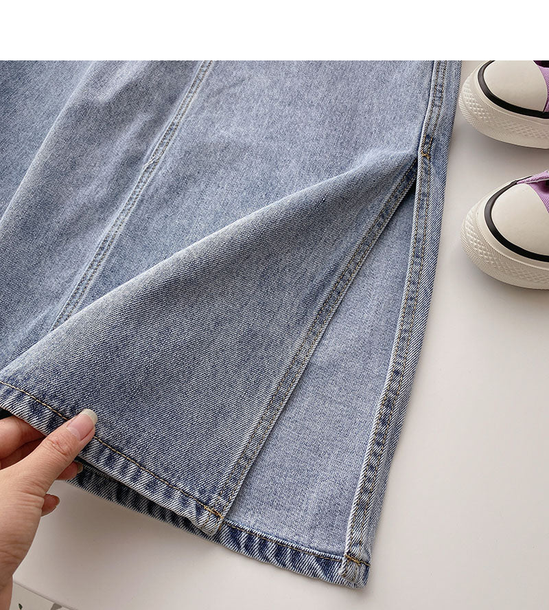 Korean split A-shaped high waist slim design fashion skirt  5709