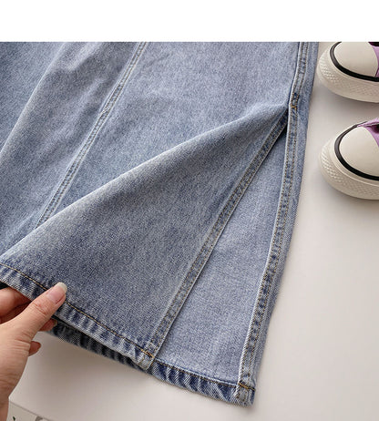Korean split A-shaped high waist slim design fashion skirt  5709