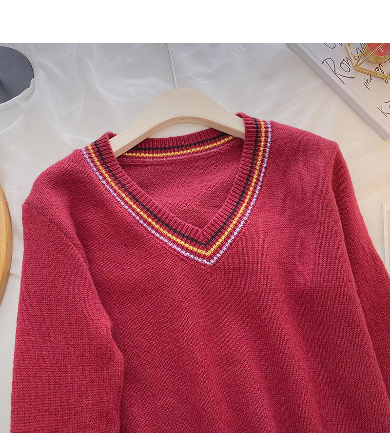 Knitted sweater women's retro fashion versatile  6164
