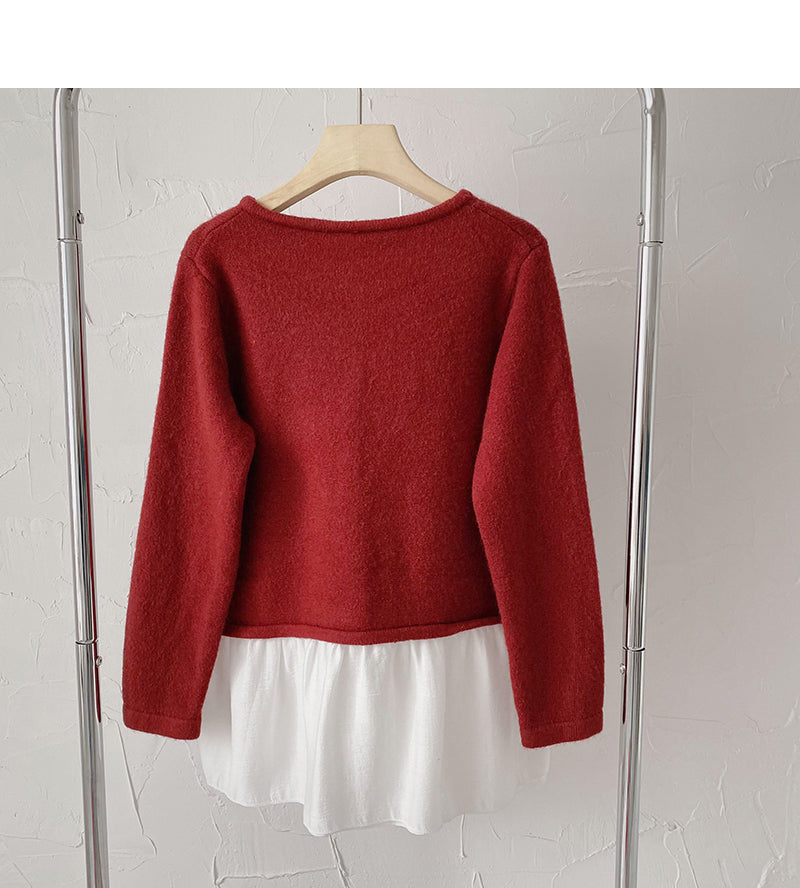 New Korean design fake two long sleeved loose sweaters  6201