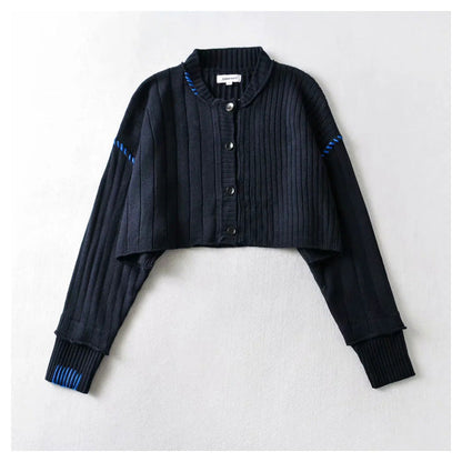 New sweet single breasted top Japanese lazy sweater  7233