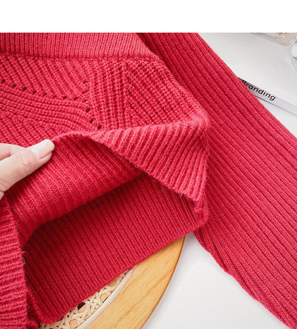 Design hollow out hanging neck V-Neck long sleeve temperament top  6045