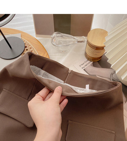 The new Korean minority design shows a slim high waist skirt  5666