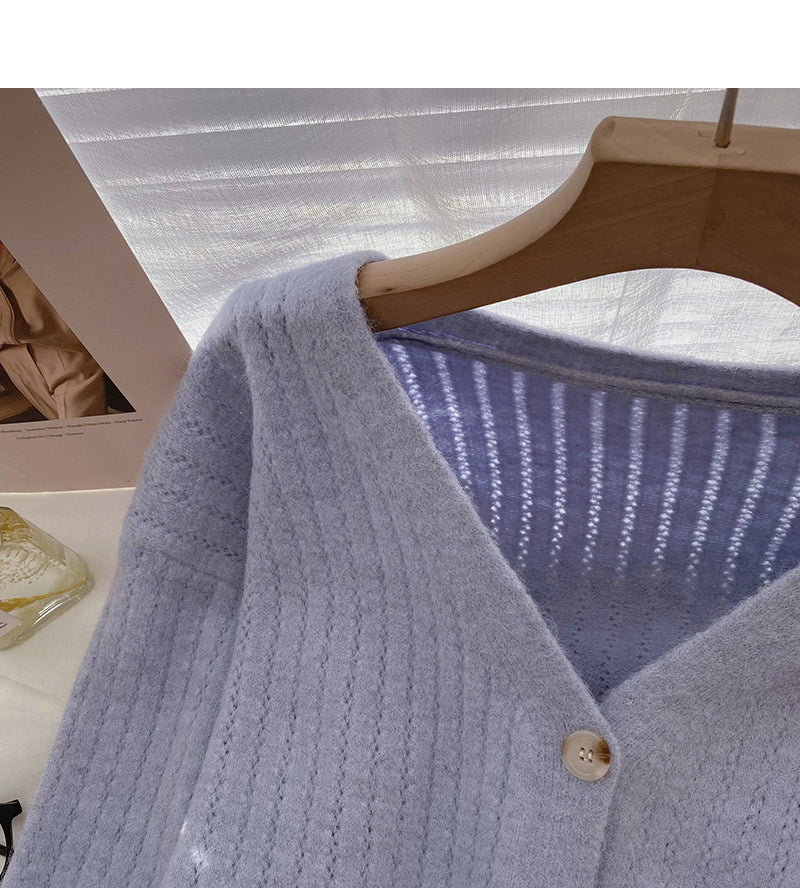 Flared sleeve solid sweater slim long sleeve sweater  6648