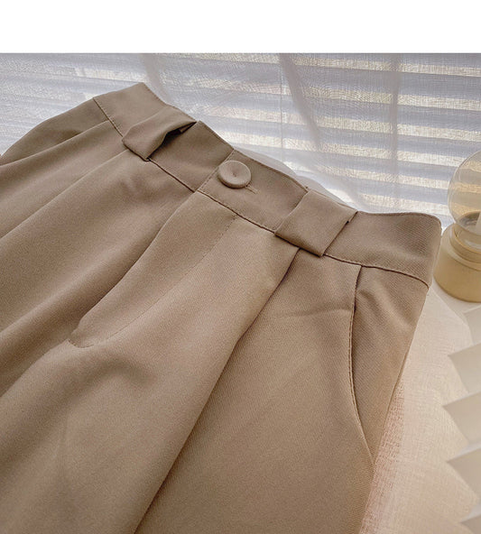 Fashion simple temperament solid color thin ins medium and long skirt  5732