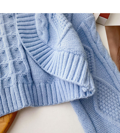 Vintage sweater small coat Long sleeve short top fashion 6067