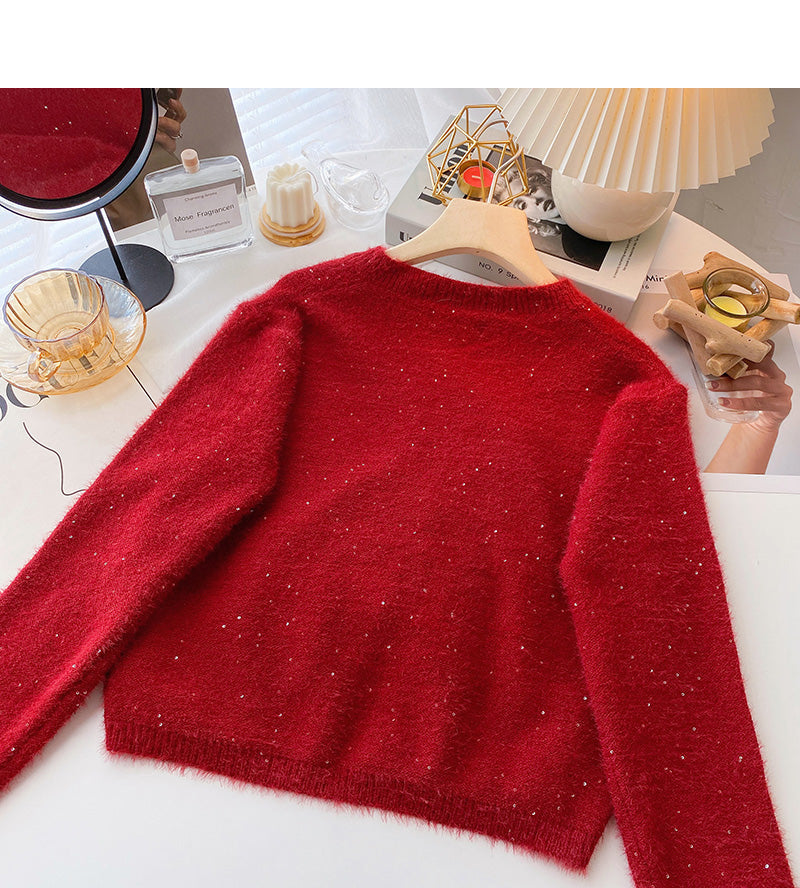 Korean fashionable temperament drawstring slim long sleeve top  6056