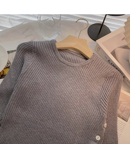 Design sense knitwear slim top 6563