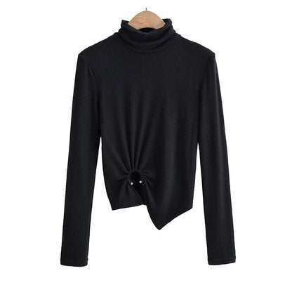 VDesign sense high neck sweater slim and short bottoming  7502