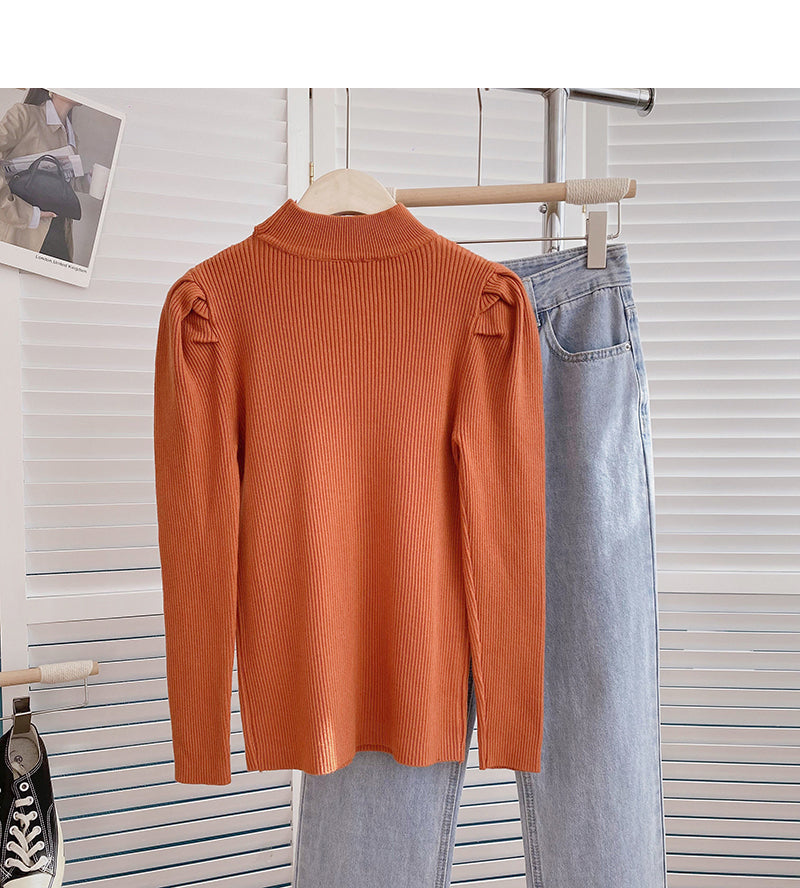 Design sense personalized sweater stand collar top  6520