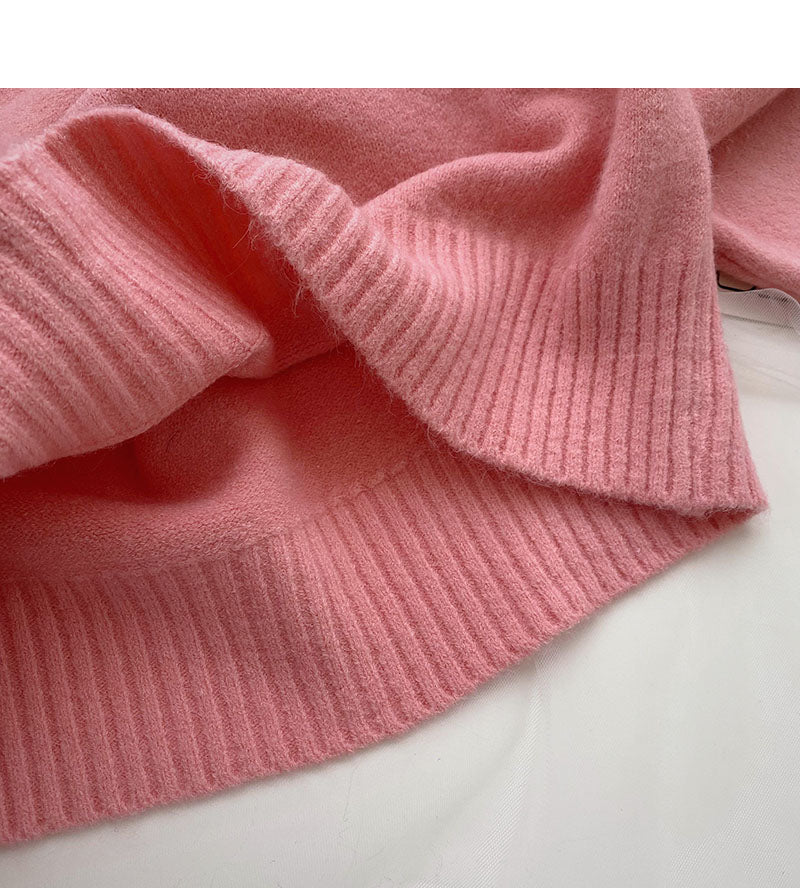 Solid color temperament sweater versatile long sleeve Pullover Top  6066