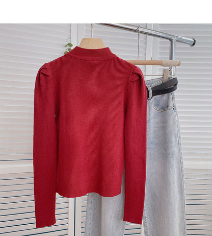 Nail bead hollowed out crew neck Vintage sweater  6468