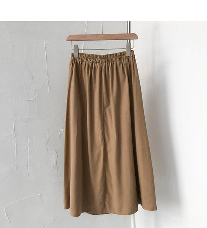 New Korean high waist bandage design medium length skirt  5682