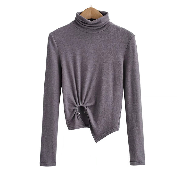 VDesign sense high neck sweater slim and short bottoming  7502