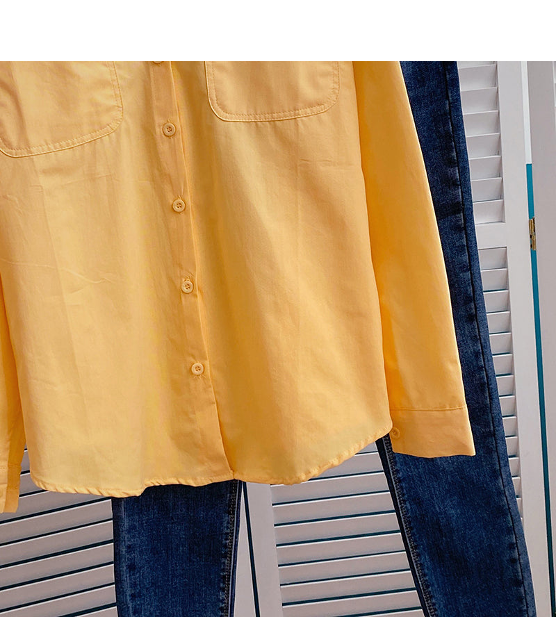 Solid shirt versatile casual design  6394