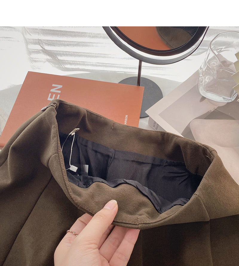 New Korean fashion age reducing versatile ins high waist pleated skirt 5409
