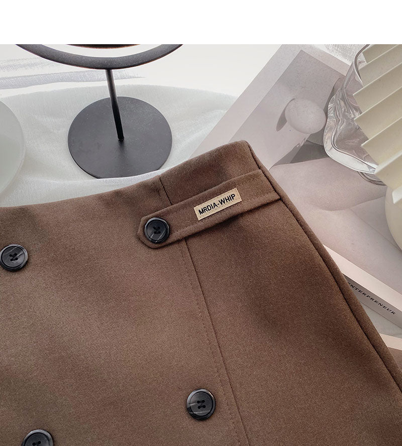 Korean version high waist design feels thin, hip wrapped A-shaped skirt  5408
