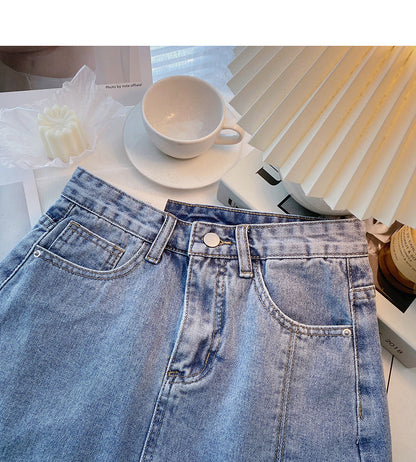 New slim and niche design personalized high waist A-line skirt  5400