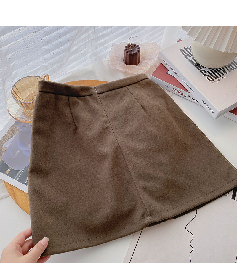 New Korean retro personalized small pocket skirt trend 5527