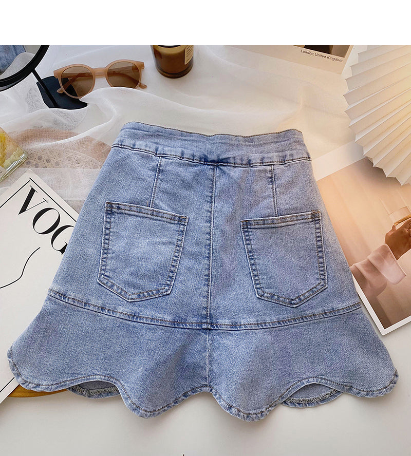 Korean style slim and age reducing Ruffle Skirt  5661