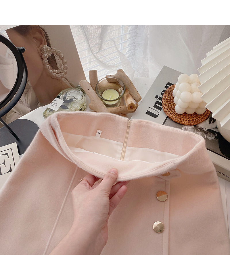 New Korean slim high waist light proof A-shaped skirt  5385