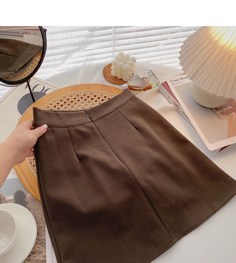 Korean version simple leisure temperament versatile short skirt  5481
