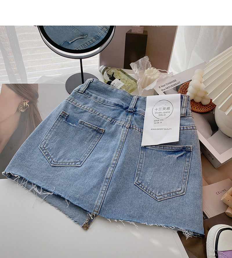 Korean style design personalized A-line wrap hip skirt  5639