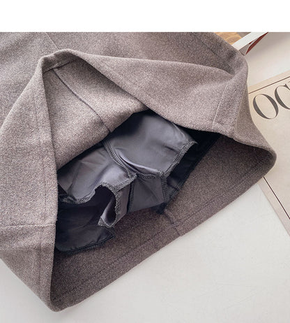 Korean casual solid color versatile simple slim high waist A-line skirt  5443