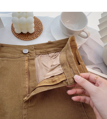 Fashion Hong Kong style leisure Retro High Waist Skirt  5487