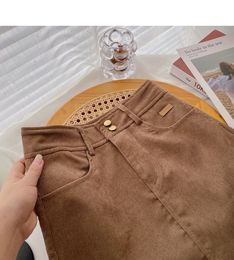 New Korean style Hong Kong style leisure solid color high waist skirt  5430