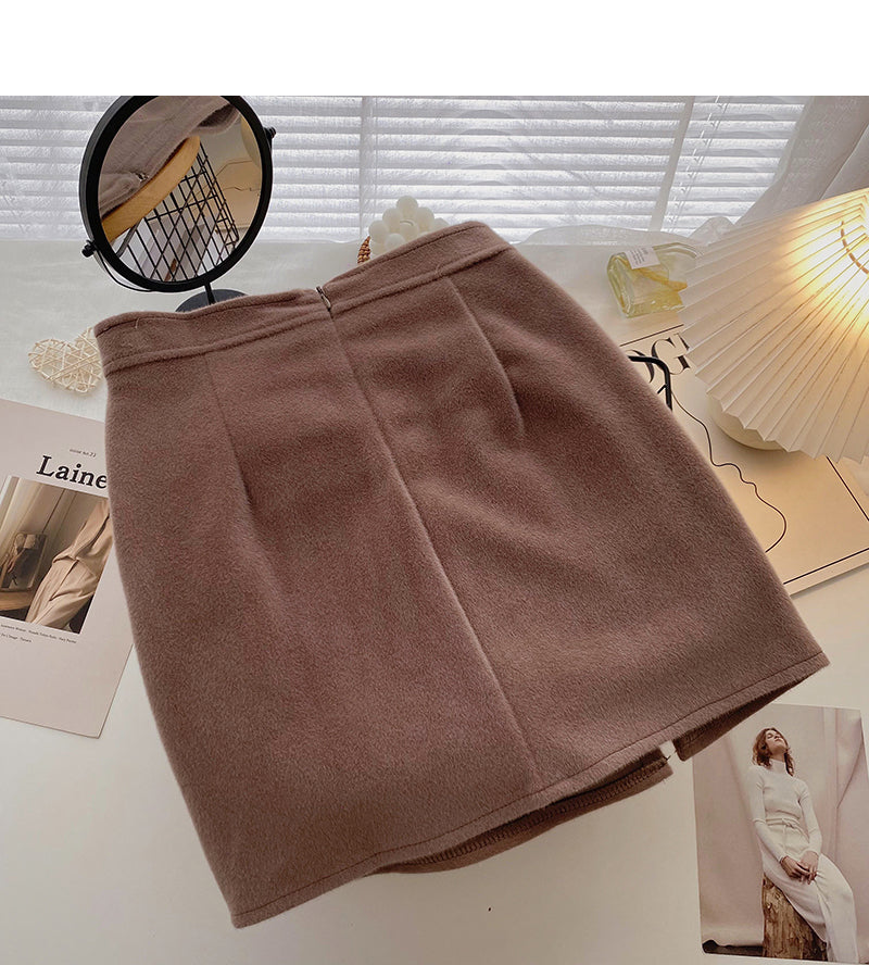 Fashion pleated hips show thin high waist skirt  5493