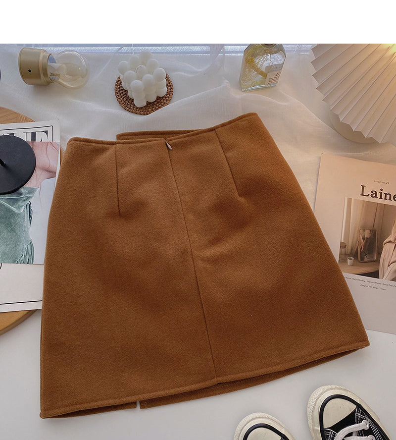 Korean fashion personalized bag hip pleated slim skirt  5501