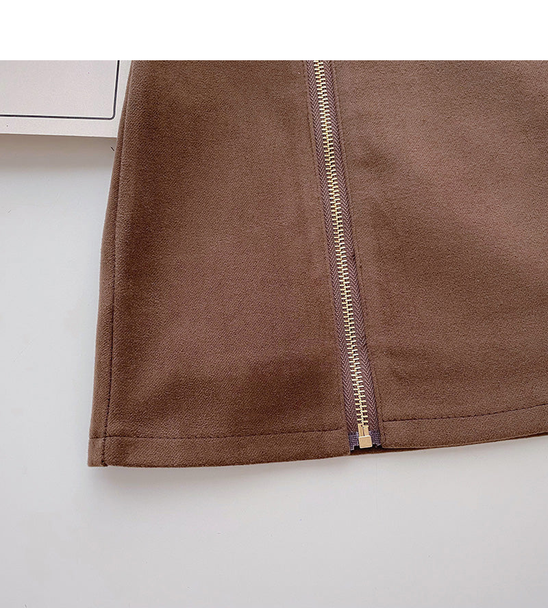 Slim design zipper high waist skirt  5375