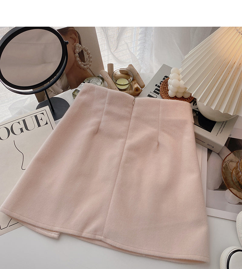 New Korean slim high waist light proof A-shaped skirt  5385