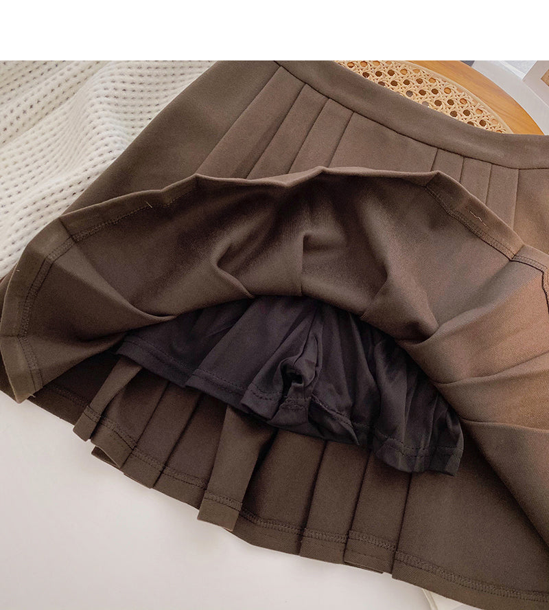New Korean style temperament aging small man a-word high waist thin skirt  5529