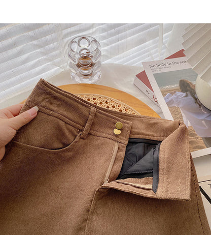 New Korean style Hong Kong style leisure solid color high waist skirt  5430