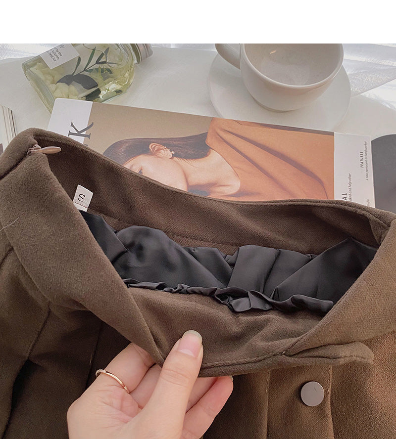Korean fashion, foreign style, thin and age reducing a-word high waist skirt  5483