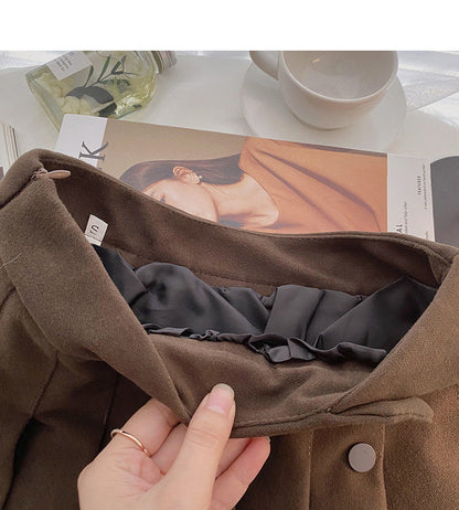 Korean fashion, foreign style, thin and age reducing a-word high waist skirt  5483