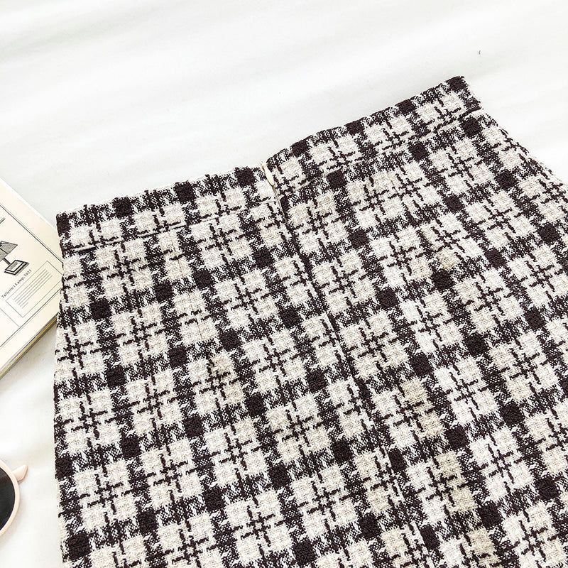 Sweet plaid skirt, retro, slim and anti light A-line skirt  5308