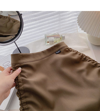 High waist drawcord strap design Hip Wrap Skirt  5280