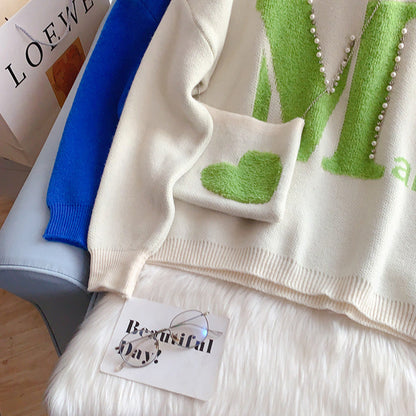 Korean lazy wind soft milk sweater  5193